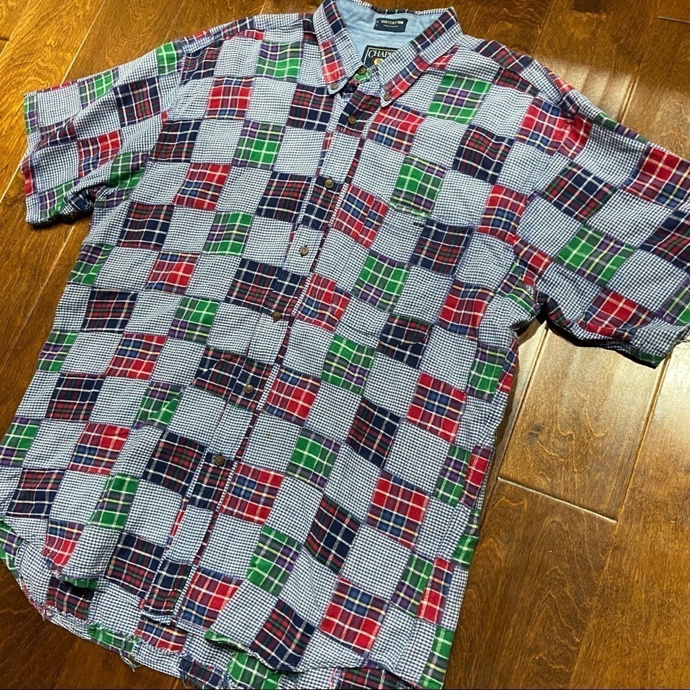 Chaps Ralph Lauren Vintage Patch Plaid Shirt XL